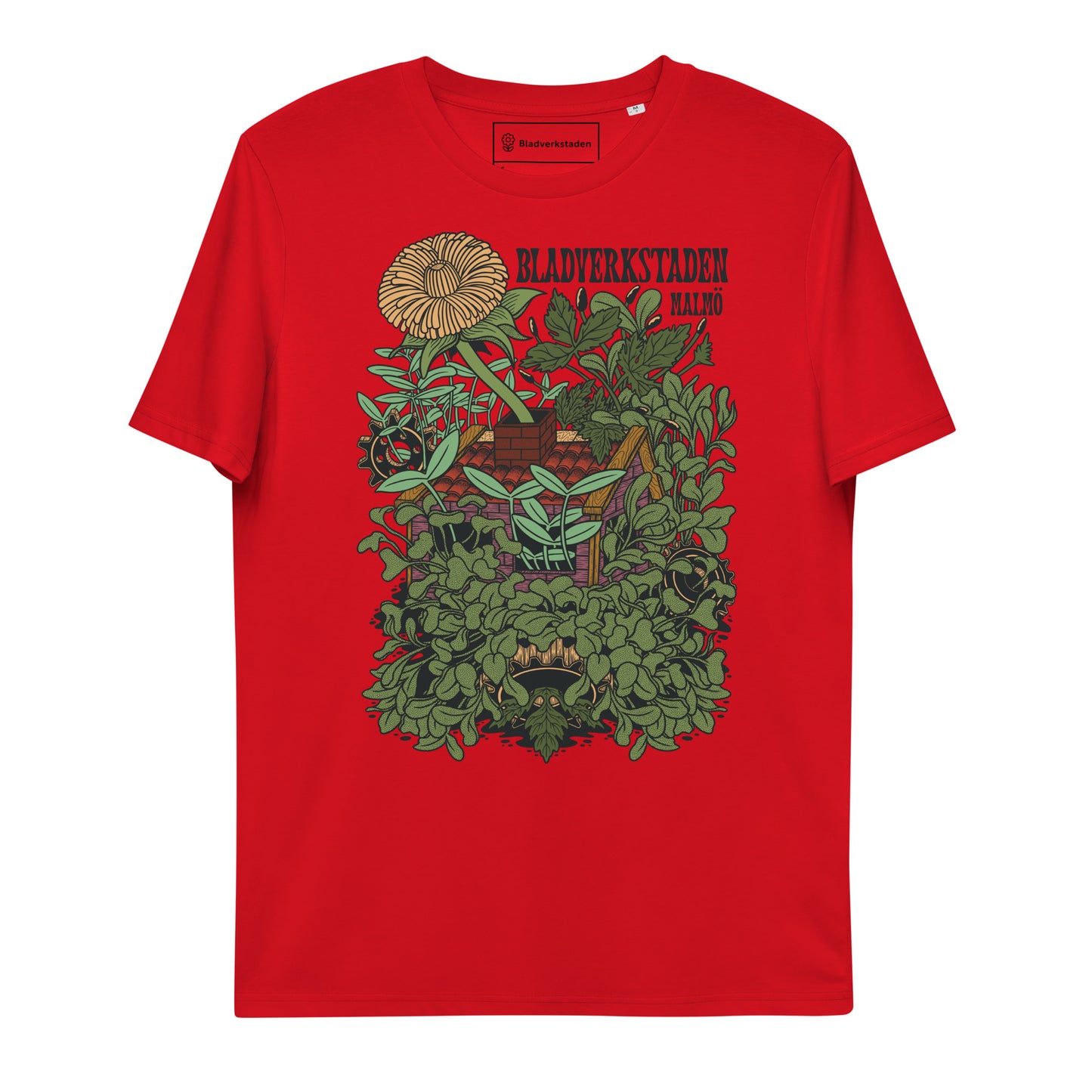 Bladverkstaden Unisex T-shirt (med extra skarpa linjer) i ekologisk bomull