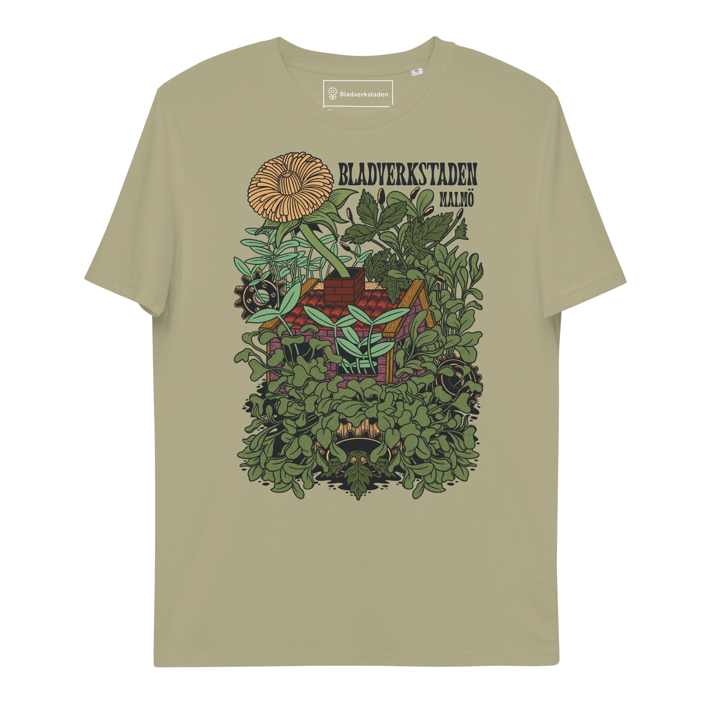 Bladverkstaden Unisex T-shirt (med extra skarpa linjer) i ekologisk bomull
