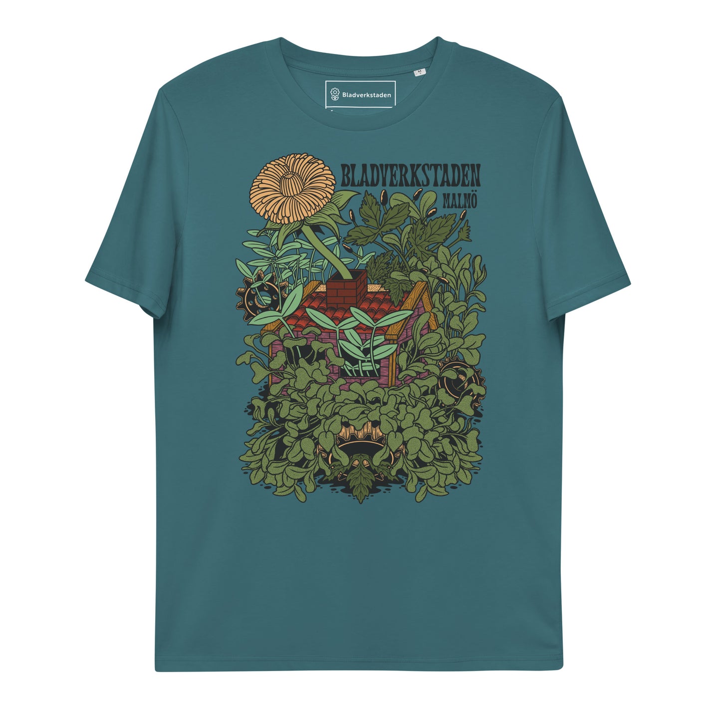 Bladverkstaden Unisex T-shirt (med extra skarpa linjer) i ekologisk bomull